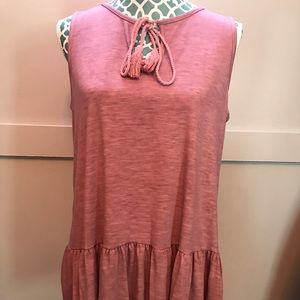 Sleeveless Tank with a ruffle bottom